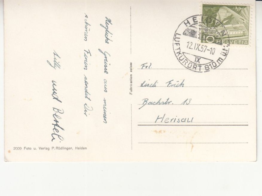 Cartoline postali: Heiden 1957 – Usato da Bürglen TG venduto da StampGraf 1