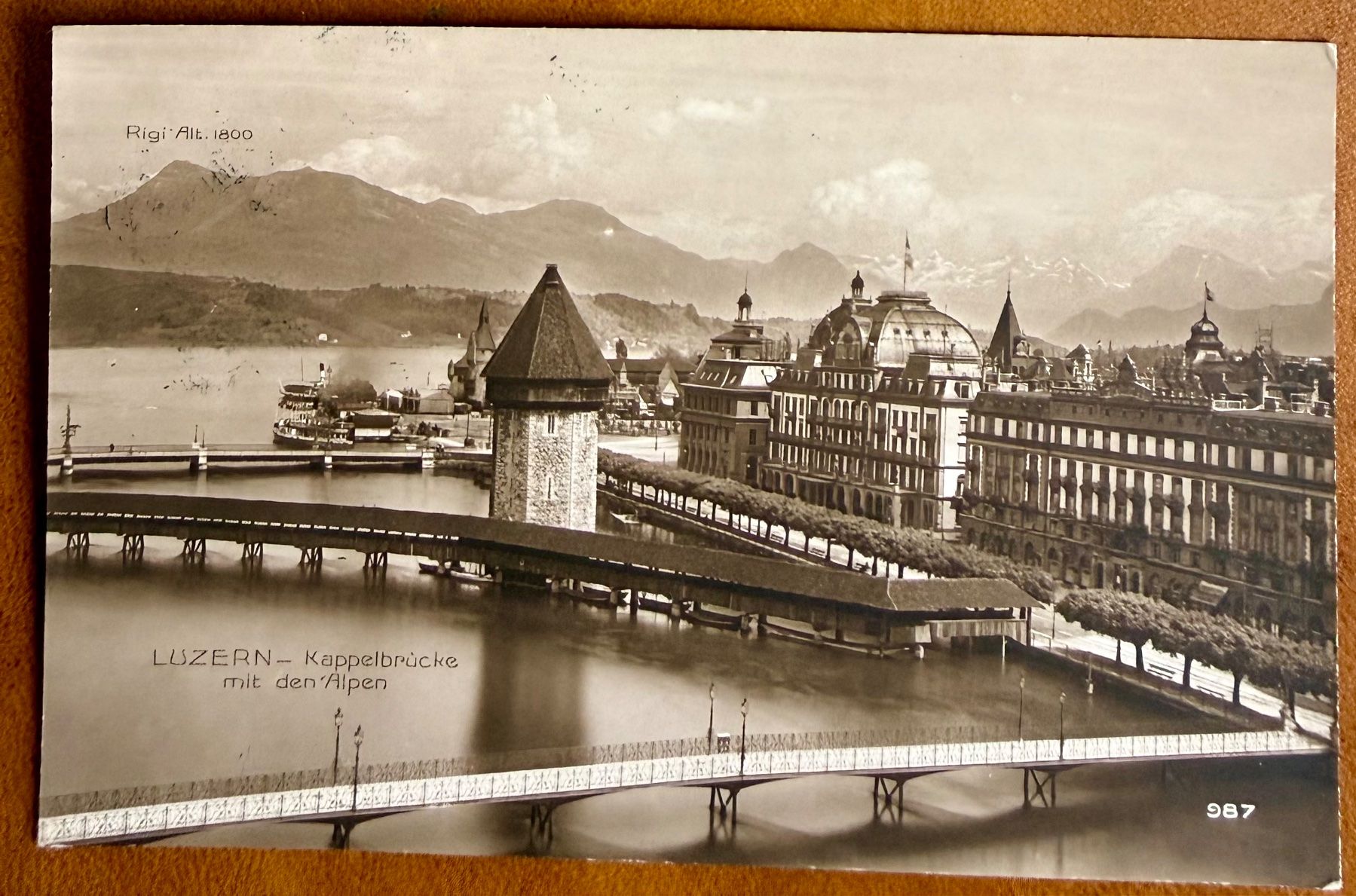Cartoline postali: Luzern - Kappelbrücke 1914 – Usato da Lutry venduto da Ediego