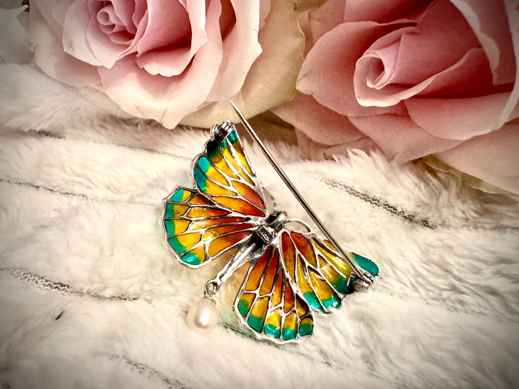Spille & Fermagli: Brosche Schmetterling 925 Sterling Silver mit Perle – Nuovo (secondo la descrizione) da Zürich venduto da LIBELLA13 3