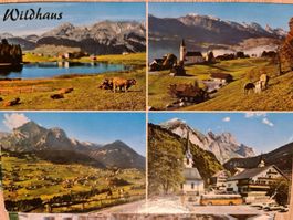 Ansichtskarte Wildhaus Postauto