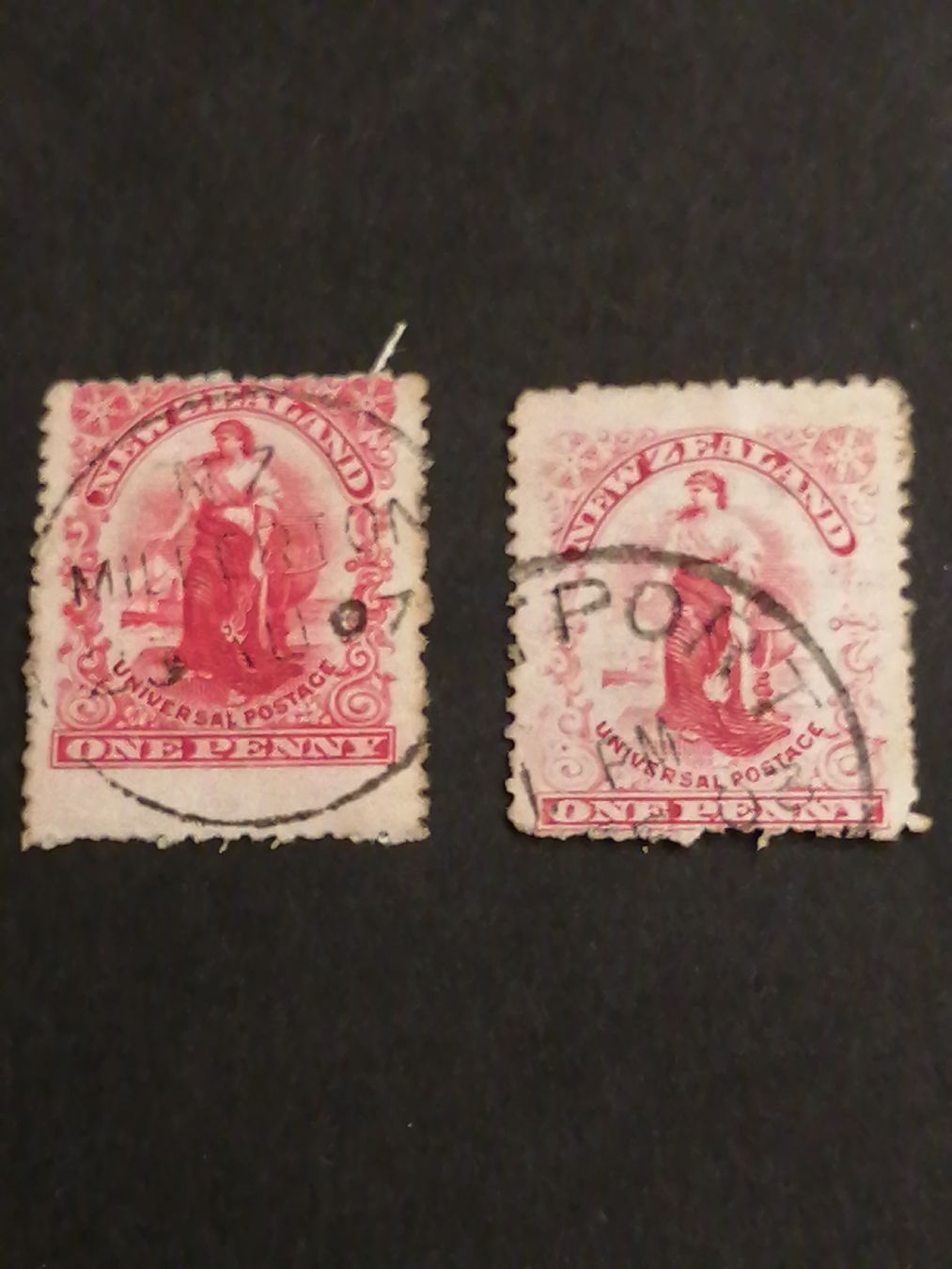 Tutti i francobolli: 2mal Neuseeland 1901 – Usato da Happerswil venduto da tschergi
