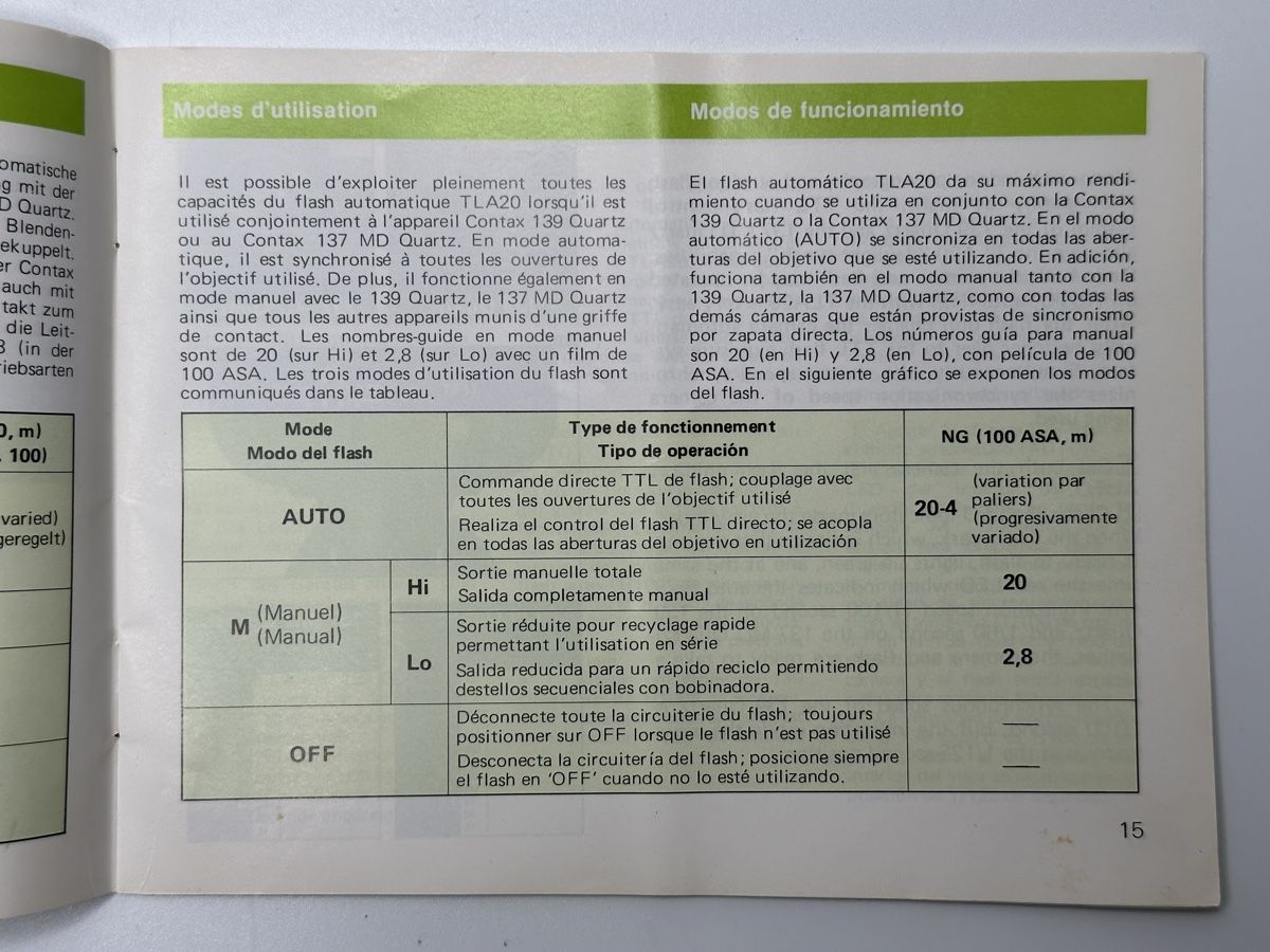 Contax Flash: Contax TLA 20 Blitz Bedienungsanleitung – Usato da zuchwil venduto da solotin74 3