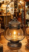 Antike Vintage-Laterne mit Glaskugel – Wunderschöne Antik