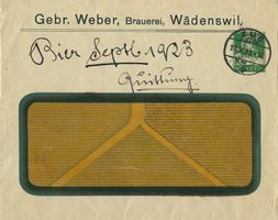 Briefumschlag  Gebr.  Weber,  Brauerei,  Wädenswil