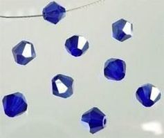 10 Perlen bicone    6mm     dunkelblau
