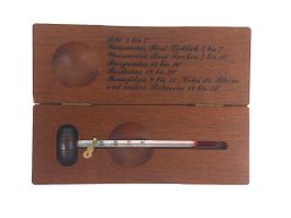 Weinthermometer in Holzkiste