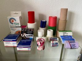 Diverse Tapes, Klebe- / Gaze- / Langzug- und Kurzzugbinden