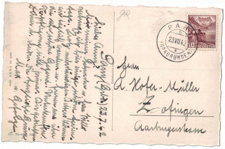 Cartoline postali: Pany, gelaufen 1942 – Usato da Frauenfeld venduto da POML 1