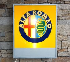 Vintage Original « Alfa Romeo » Händlerschild - beleuchtet