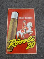 Original Rössli 20 Blechschild, Tabak, Cigarren, Vintage
