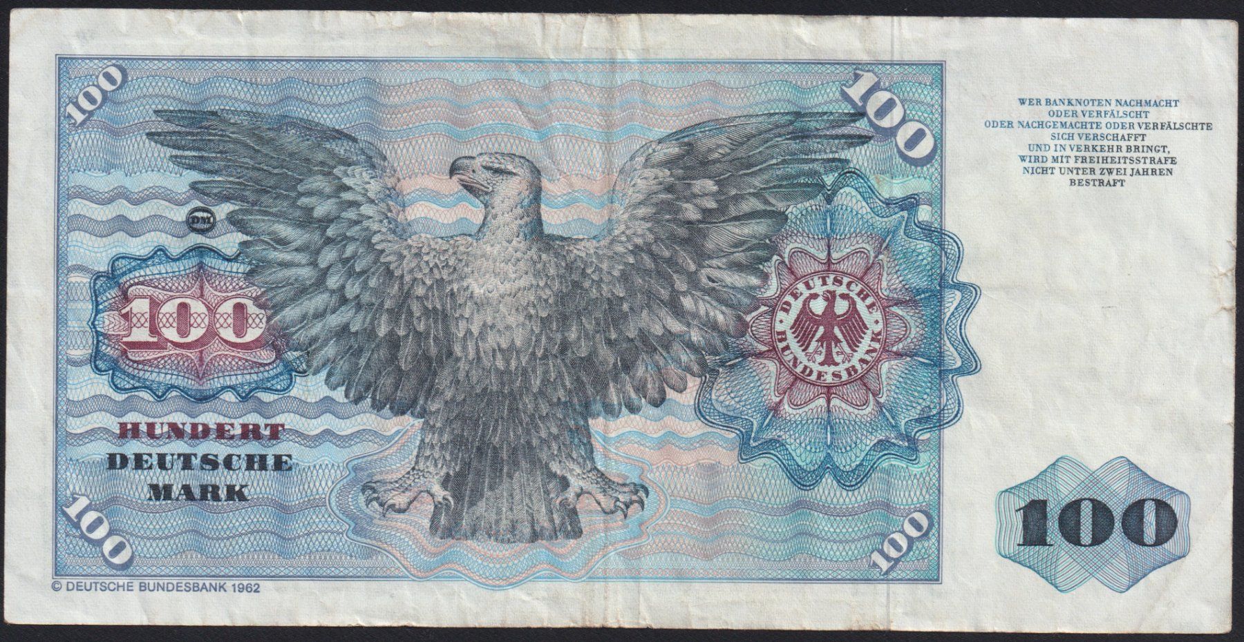 Banknoten: Deutschland 100 Mark 1980 – Gebraucht aus Brugg AG von banknoten_muesli 1