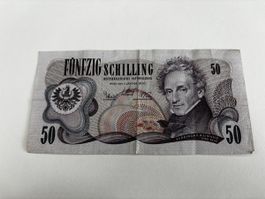 50 Schilling Schein Österreich 1970 guter Zustand