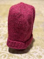 Strickmütze magenta Wolle mit Umschlag guter Zustand