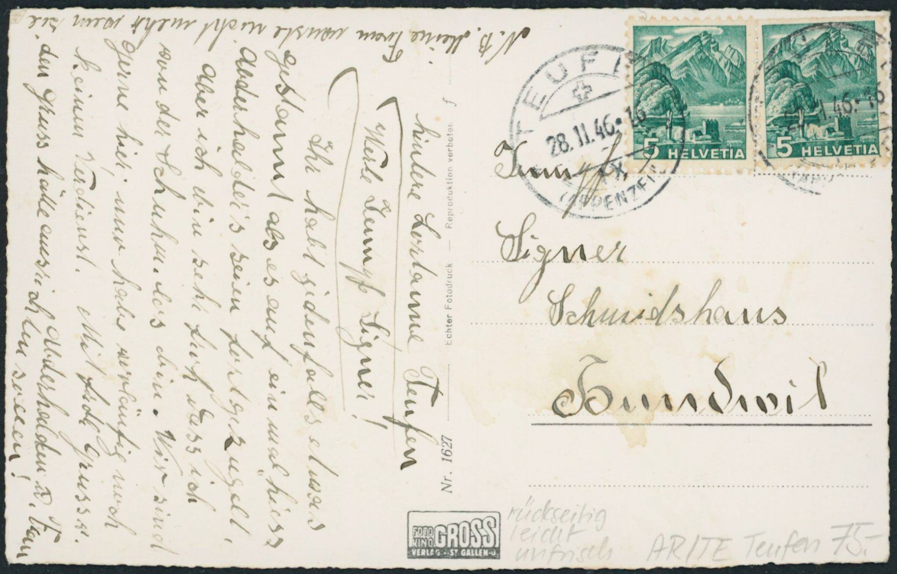 Cartoline postali: AR Teufen - Landwirtschaft – Usato da Schindellegi venduto da leecollect 1