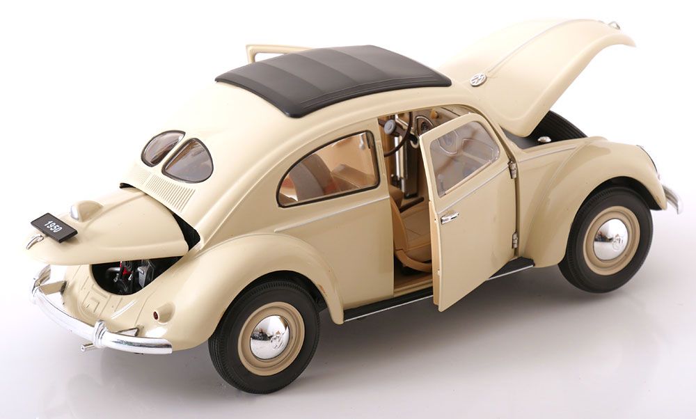 Volkswagen Modellini d'auto: VW BRETZEL KÄFER 1950 BEIGE 1:18 WELLY – Nuovo e nell'imballaggio originale da Suhr venduto da Moebelsiralfred 3