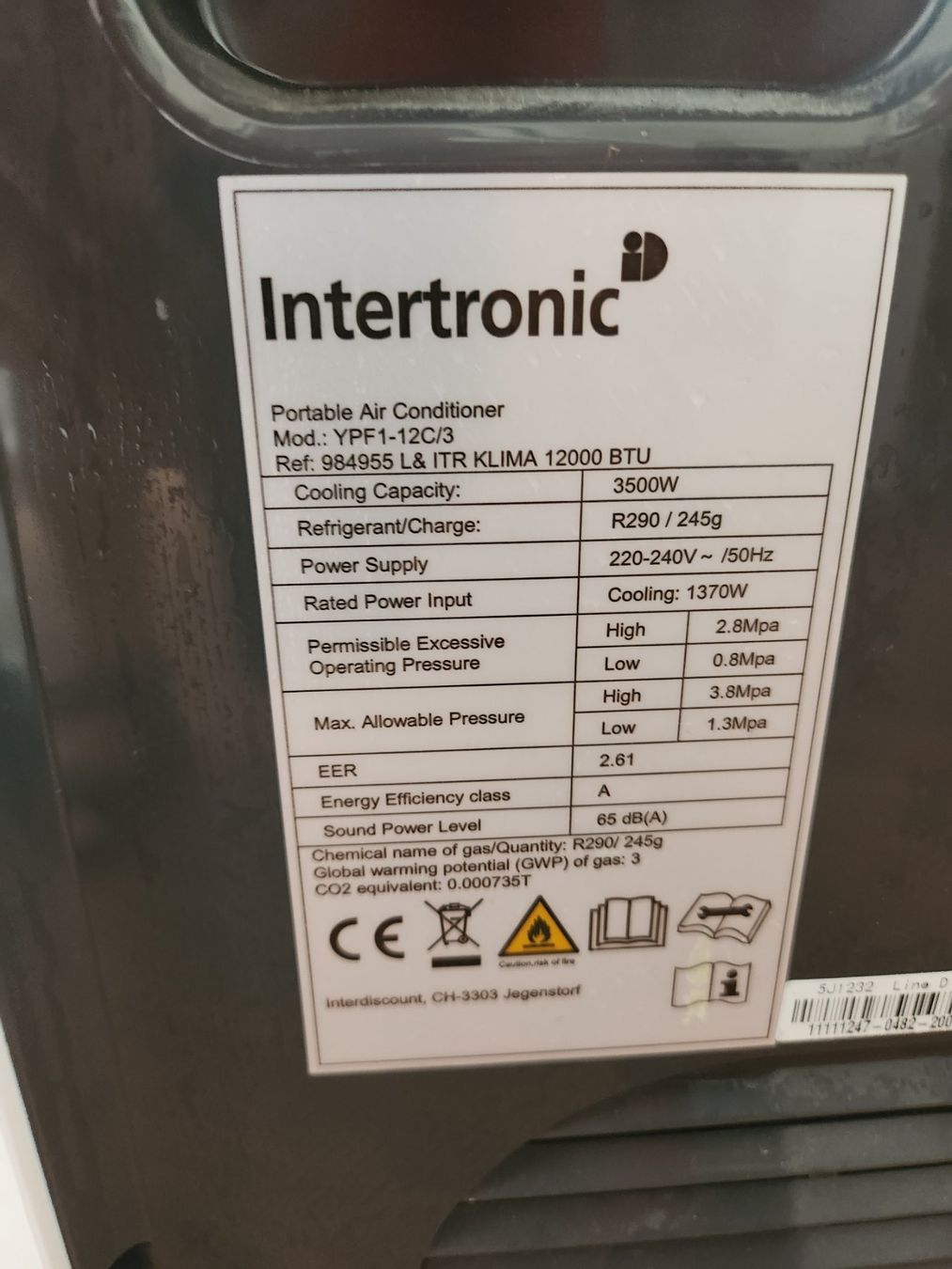 Condizionatori: INTERTRONIC Klimagerät auf Rollen – Usato da Jegenstorf venduto da fin_s2wp 1