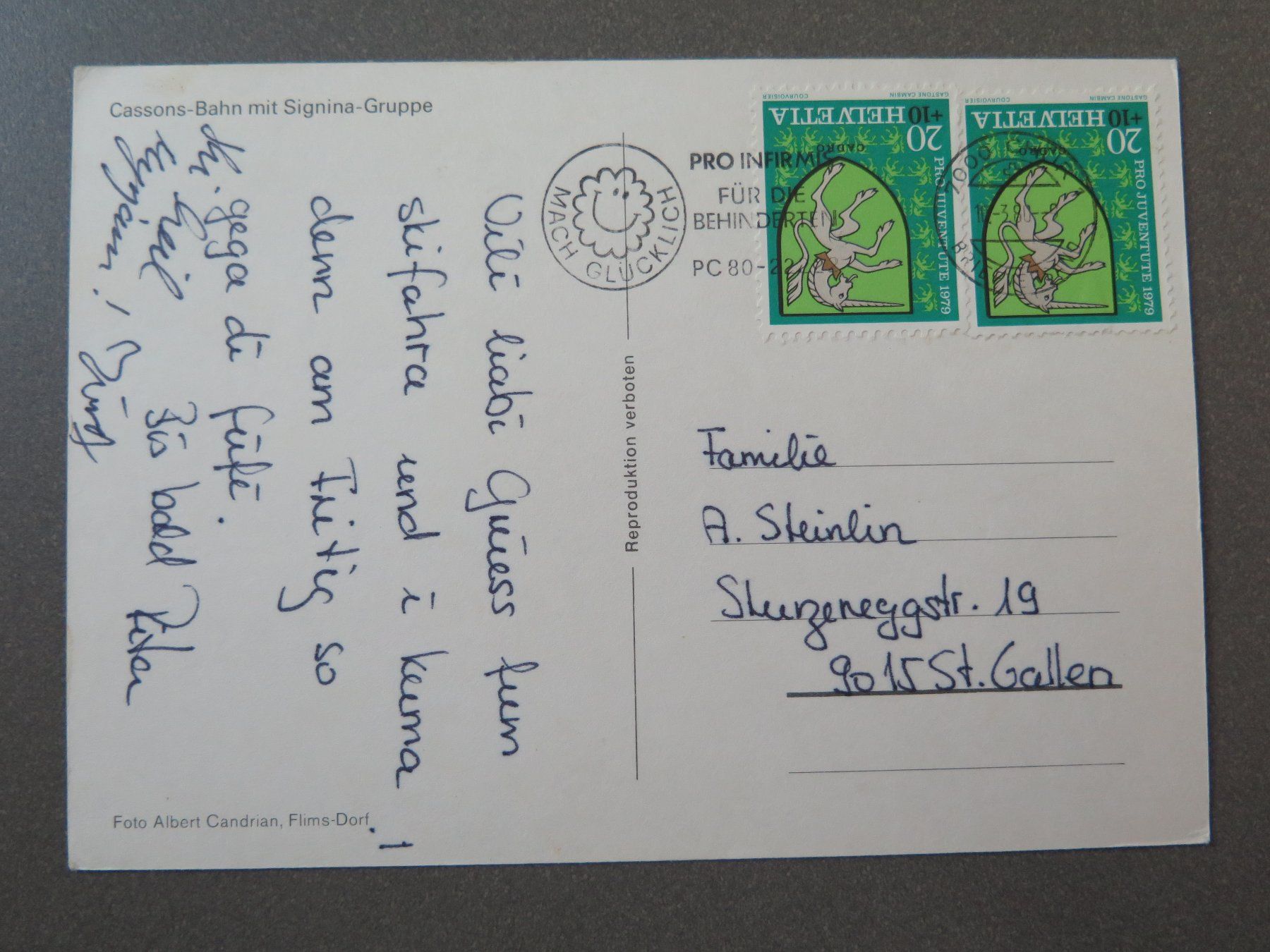 Cartoline postali: FLIMS -  LUFTSEILBAHN – Usato da Wittenbach venduto da lipasal 1