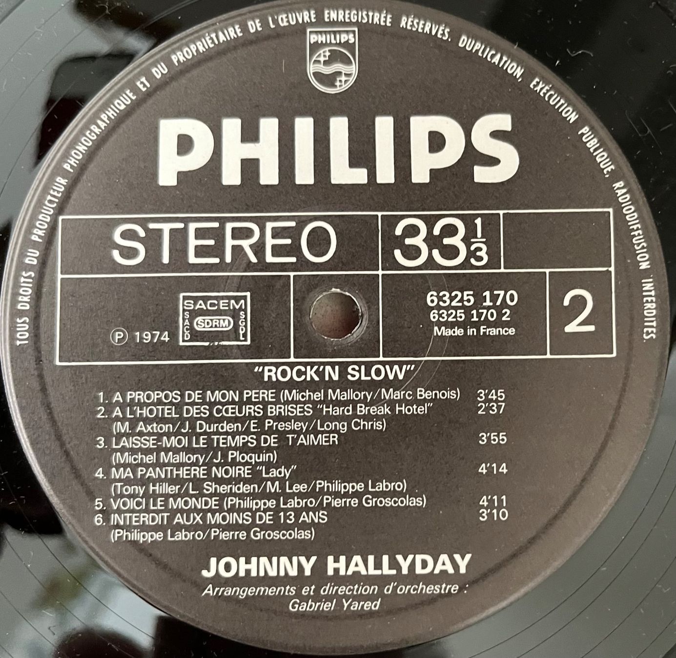 Schallplatten: JOHNNY HALLYDAY - ROCK'N SLOW – Gebraucht aus Bussigny von vinyl-pas-cher 3