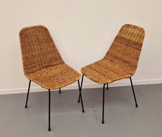 MCM Design, 2x Stuhl, Im Stil Gian Franco Legler, Peddigrohr