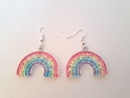 Süsse Regenbogen Glitzer Ohrringe Sommer Neu