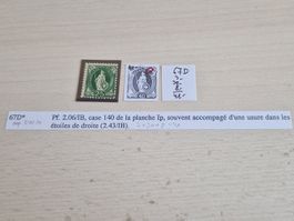 Stehende 67D *ungebraucht, Plattenfehler 2.06/IB / 2.43/IB