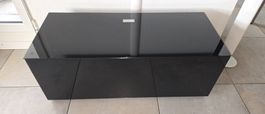 Designer TV-Möbel Sonorous in Schwarzglas und Holz