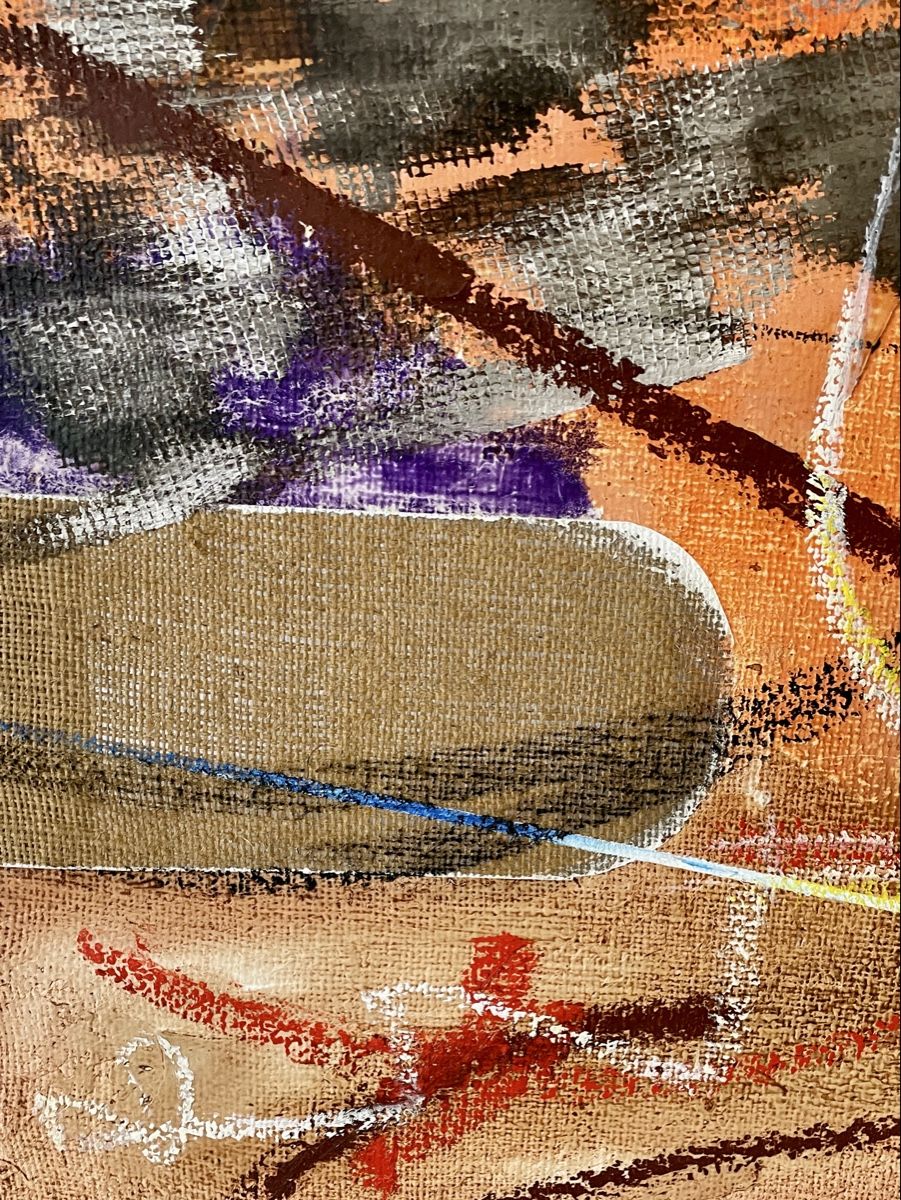 Tableau Abstrait MINO (Dominique Gonseth-Alleyn) Huile Jute (D'occasion ...