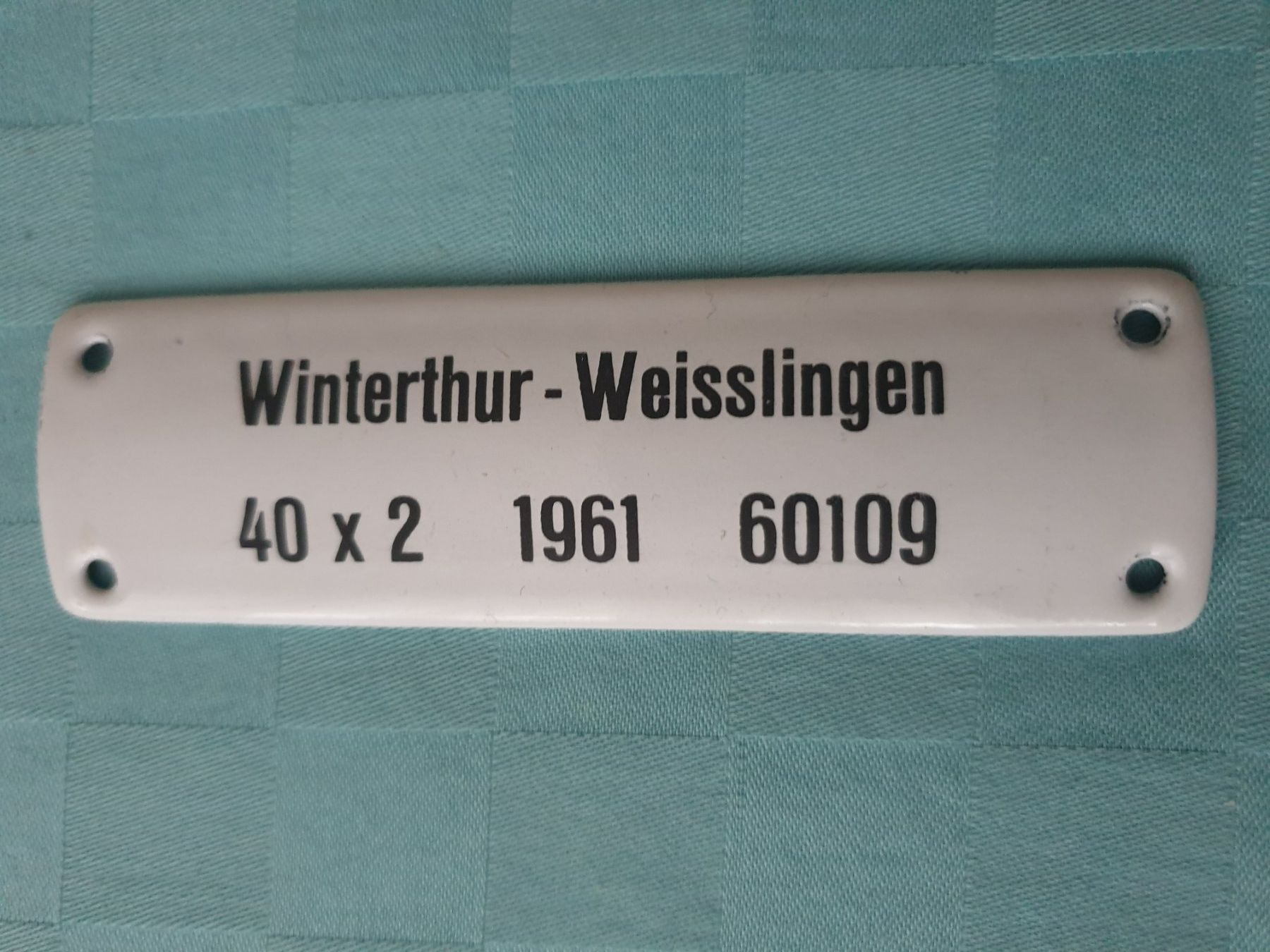 Insegne: Emailschild Winterthur - Weisslingen – Usato da Mörschwil venduto da spirspi