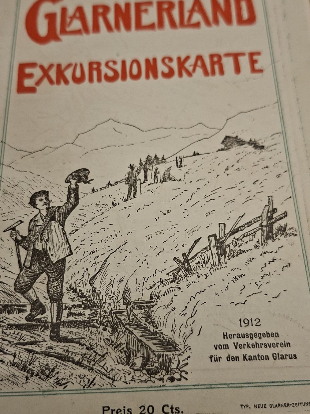 Cartine & Atlanti: Glarnerland Exkursionskarte 1912 – Usato da Ganterschwil venduto da HeidiuPeter
