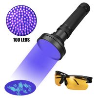 Taschenlampe 100 UV LED mit Brille