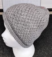 Strickmütze grau mit Rollrand und Innenfutter NEU 56cm