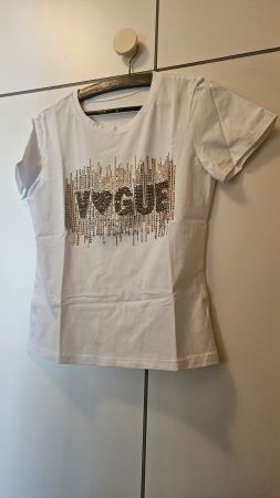 T-shirt bianca Vogue tg.M misto cotone