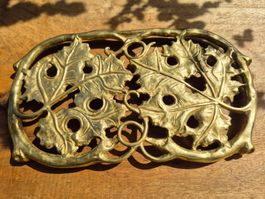 Messing Untersetzer im Herbstlaub Design, Vintage Stil
