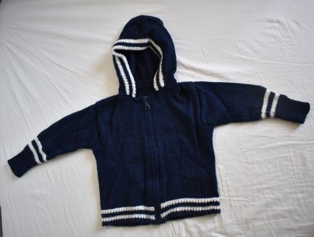Herbst Strickjacke 🍂 Baby Gr. 68/74 blau handgestrickt