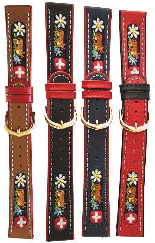Bracciali & Braccialetti: Folklore Uhrenarmband mit Stickerei – Nuovo e nell'imballaggio originale da Bülach venduto da Uhrenwerkstatt