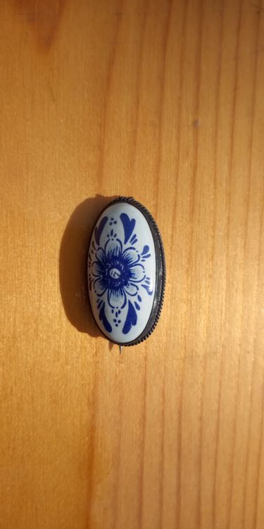 Broche Fleurie Vintage – Émail Peint à La Main Sur Cuivre – Multicolore