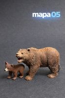 Schleich Grizzlybärin Grizzly Bär Bärin mit Jungem Baby