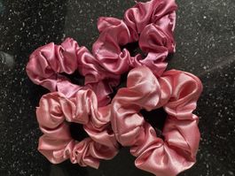 Haargummis Satin rosa 3 Stk. neu