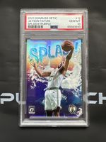 Jayson Tatum Splash! Purple Gem MT 10 Karte 2021 Panini