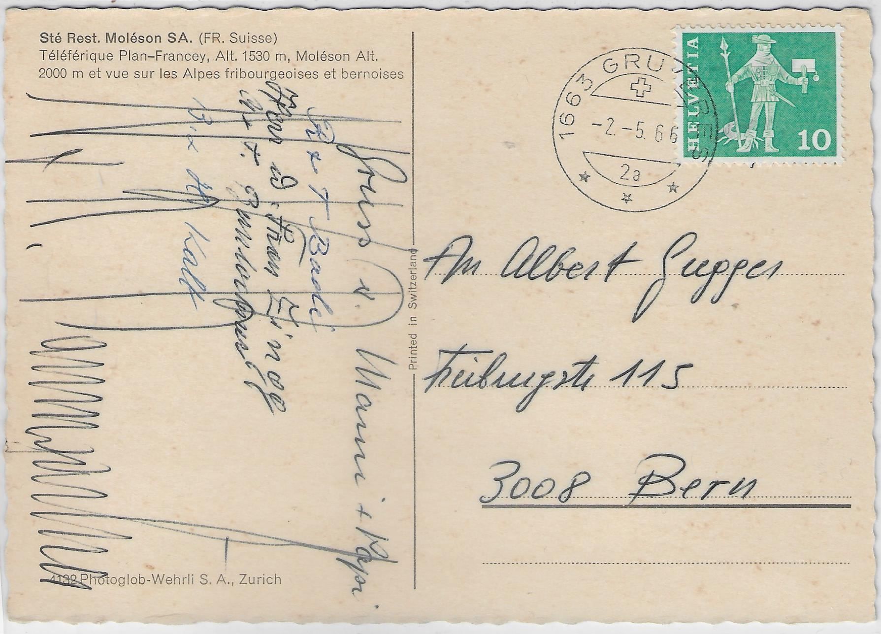 Cartoline postali: Moleson - Telepherique Plan-Francey – Usato da Ettingen venduto da Kartenplanet 1