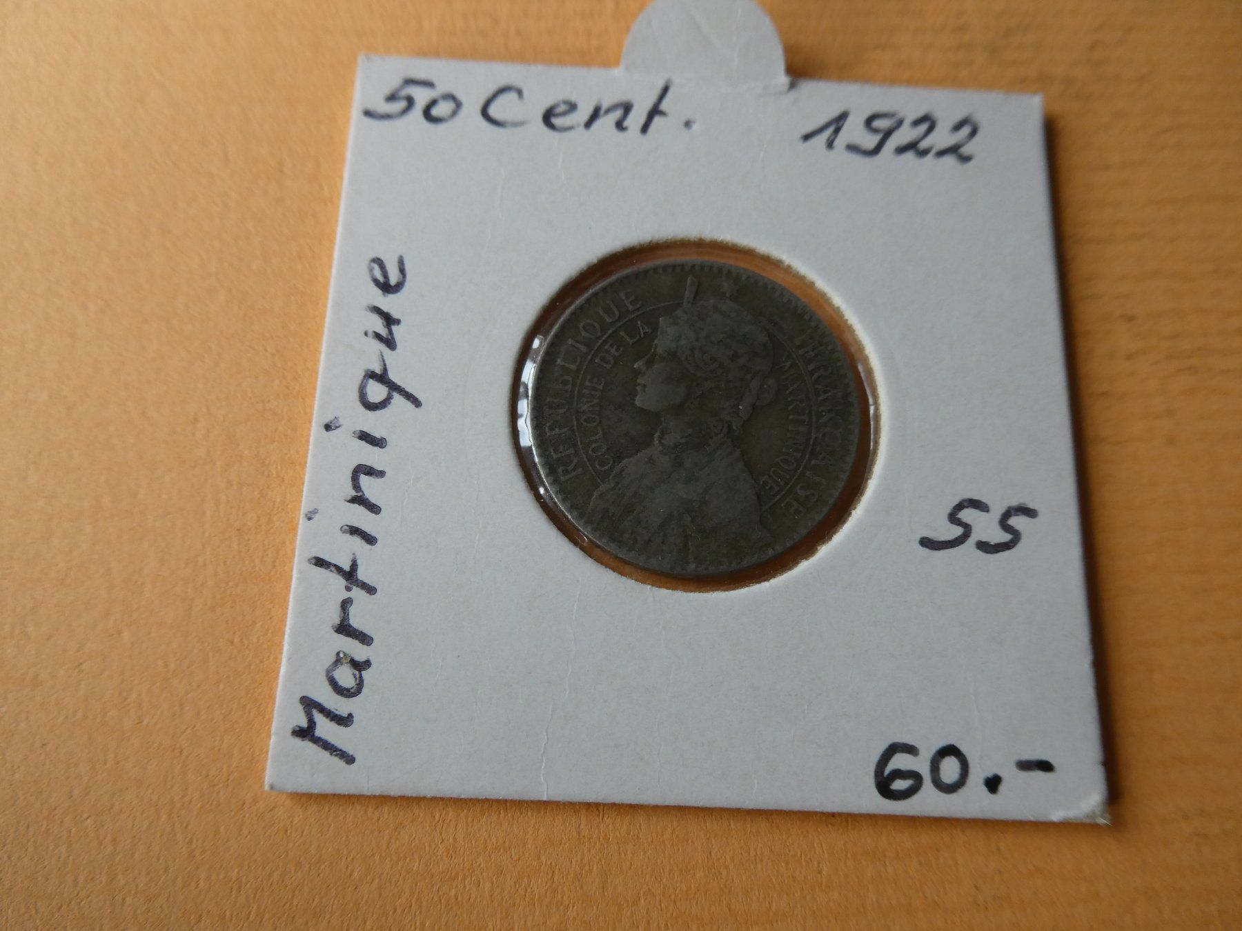 Tutti le monete: französisch Martinique 1922, 50 Centimes – Usato da Hinterforst venduto da Rohusri