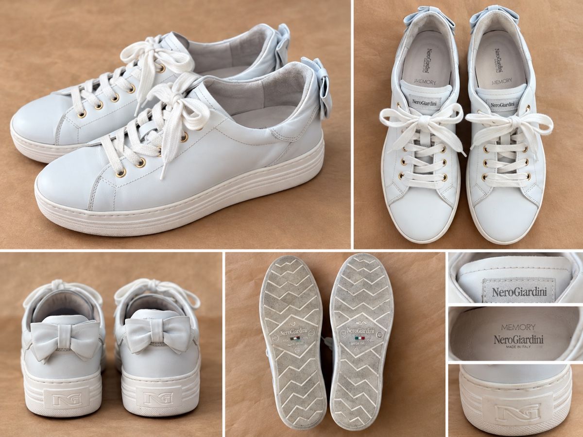 Scarpe da donna: NeroGiardini weiss Leder Gr. 40 – Usato da Bolligen venduto da Mar.La.Ma 1