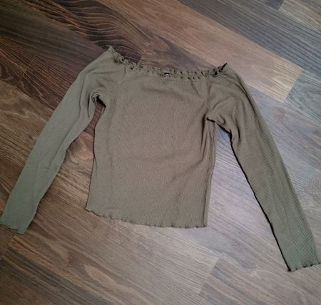 Pieces Top khaki, Gr. S