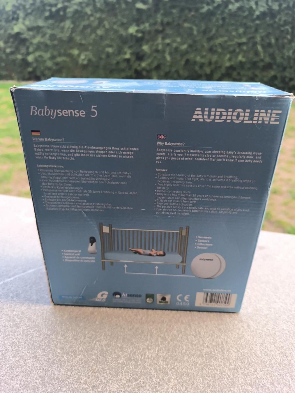 Babyphone: Audioline Babysense 5 Atemmonitor mit 2 Sensorplatten – Usato da St.Erhard venduto da felderline 3