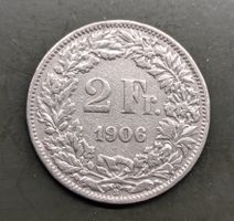 2 Fr. Münze Jahrgang 1906 Silber