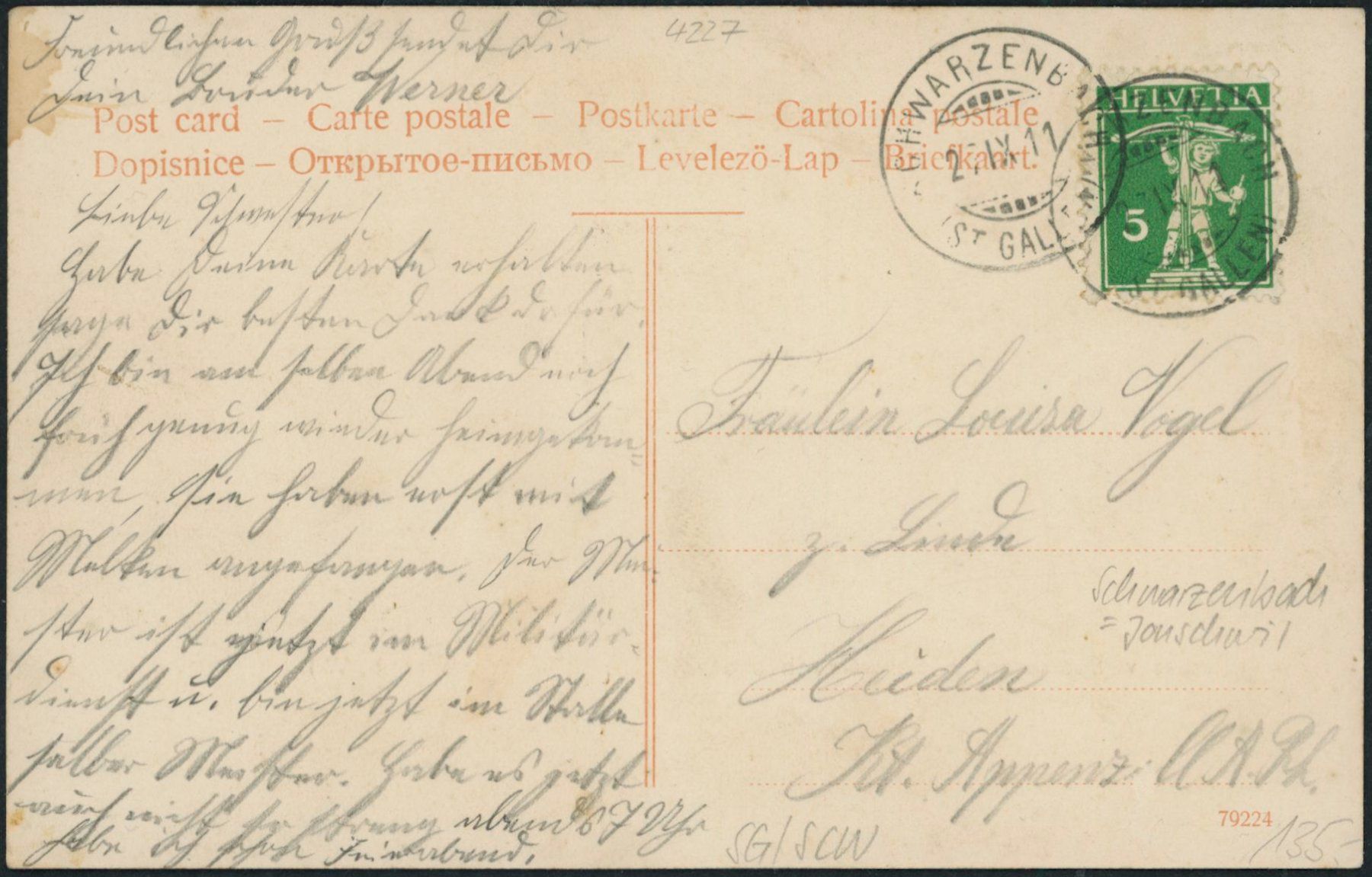 Cartoline postali: SG Schwarzenbach - Bahn - Jonschwil – Usato da Schindellegi venduto da Jonathan77 1