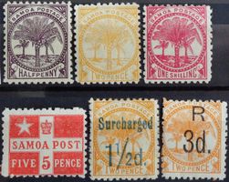 SAMOA: Dix timbres neufs */(*) des années 1886 à 1896