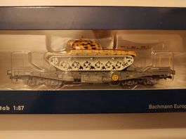 Panzertransportwagen der SBB mit Panzer 68 von Liliput H0,GS