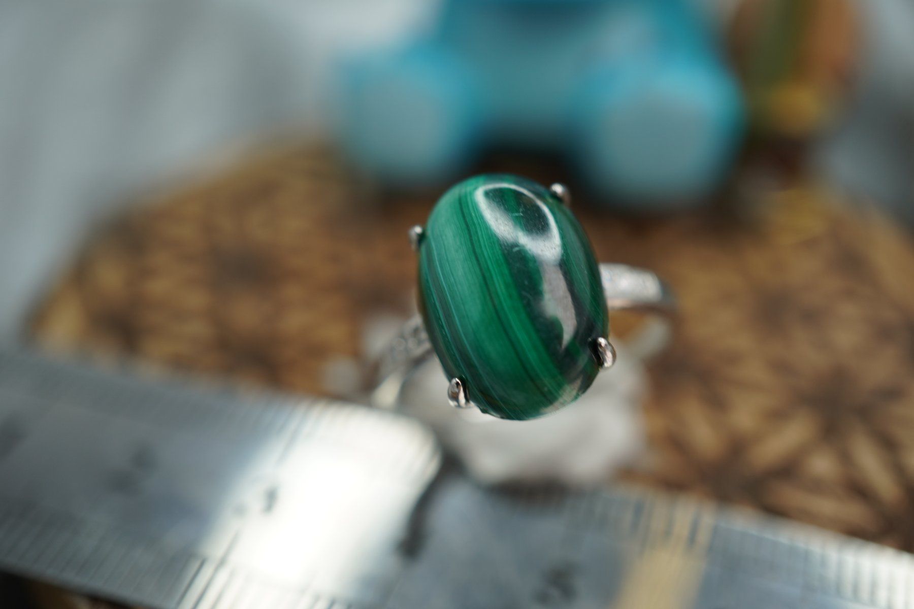 Minerali & Pietre curative: Malachit     ring Grösse  Variabel     (Räumung!) – Nuovo e nell'imballaggio originale da Eschenbach SG venduto da topstone 1