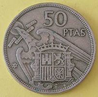50 Peseten Münze - Francisco Franco - Spanien 1957